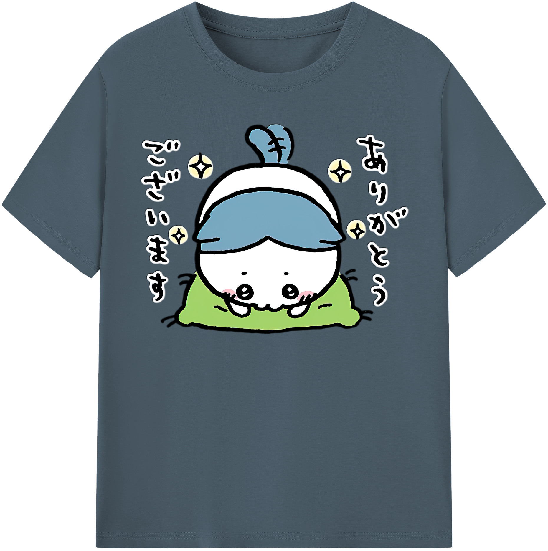 （画像用） ちいかわ ハチワレ Chii-kawa hachiware 綿100％半袖Tシャツ（フロントプリント）